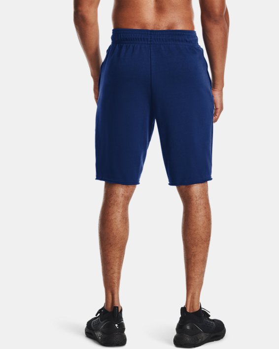 Herren UA Rival Collegiate Shorts aus French Terry, Blue, pdpMainDesktop image number 1